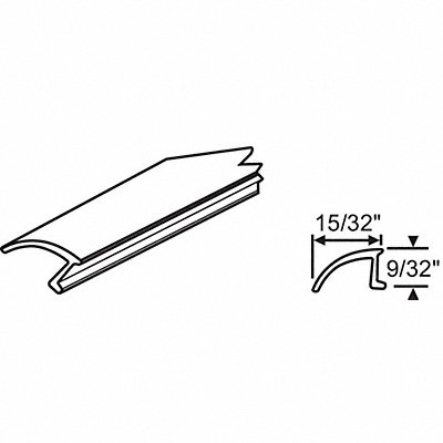 GRAINGER 6546 Glazing Bead White Glass 72 L