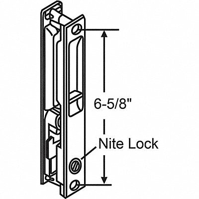 GRAINGER 13140 Door Handle 7-21/64 L x 1-1/8 H