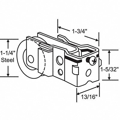 GRAINGER 9215 Roller Assembly Steel Plated