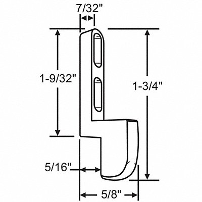 GRAINGER 12212 Door Keeper 1-3/4 L x 1/4 H