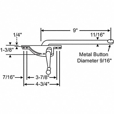 GRAINGER 36312 Window Operator Left Hand 12 L