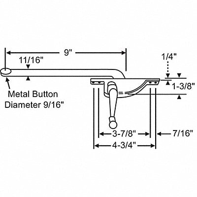 GRAINGER 36314 Window Operator Right Hand 12 L