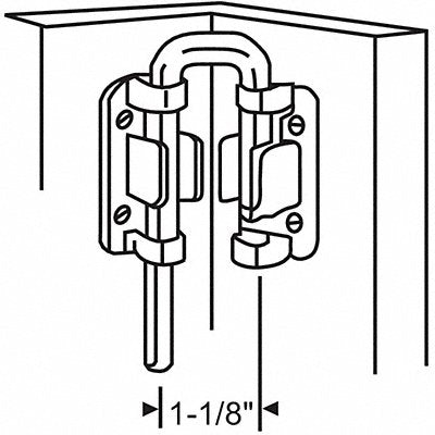 GRAINGER 16185 Security Latch 3-53/64 L x 19/32 H