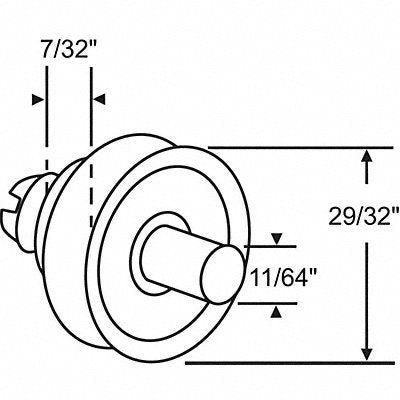 GRAINGER 4598 Drawer Roller/Axle 1/4 H
