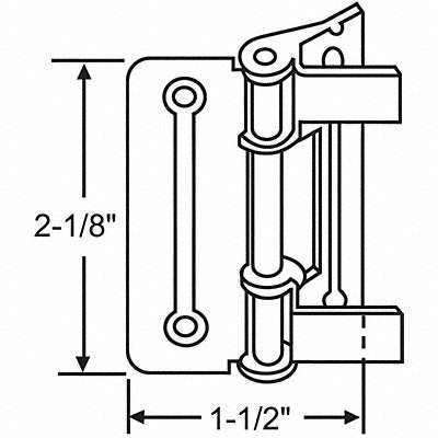 GRAINGER 8236 Door Hinge Steel 30.0 lb Load Cap.