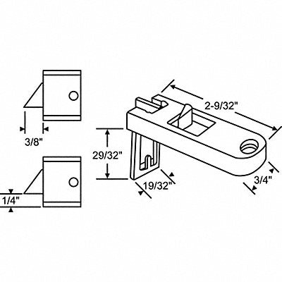 GRAINGER 83607BA1 Slide Latch Tilt Window 2-9/32 L