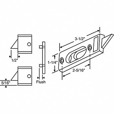 GRAINGER 85533WH1 Tilt Slide Latch Tilt Window 3-1/2 L
