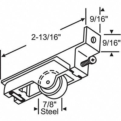 GRAINGER 9277 Roller Assembly Zinc Unfinished