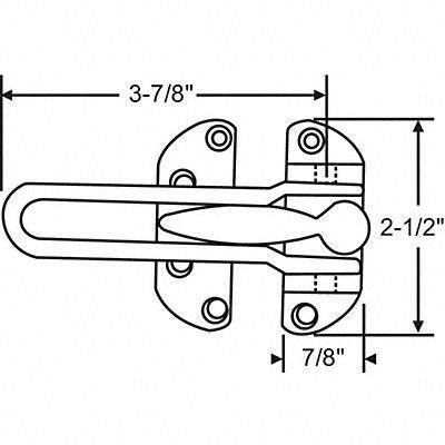 GRAINGER 16225SNK Door Guard Satin Nickel 1-15/32 H