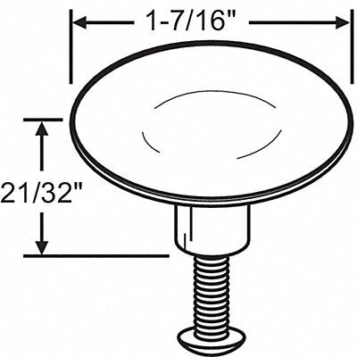GRAINGER 8300 Cabinet Knob Round Shape Zinc
