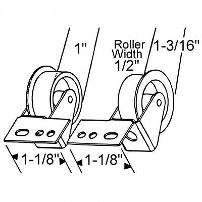 GRAINGER 90011808 Drawer Front Roller Set 1/4 H