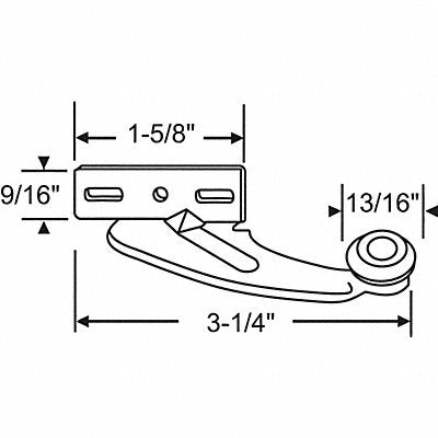GRAINGER 4518 Drawer Roller 1/4 H