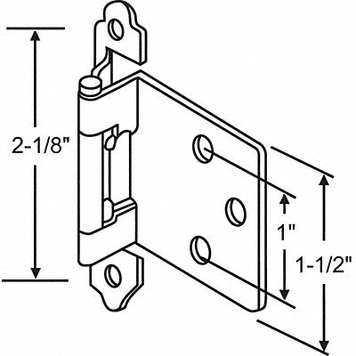GRAINGER 9008910AB Door Hinge Steel 6.50 lb Load Cap.