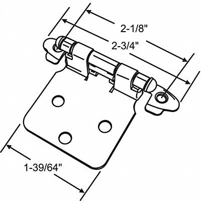 GRAINGER 45236SNK Door Hinge Steel 6.50 lb Load Cap. PR