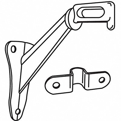 GRAINGER 9009669CH Handrail Bracket Plated 3-1/2 H