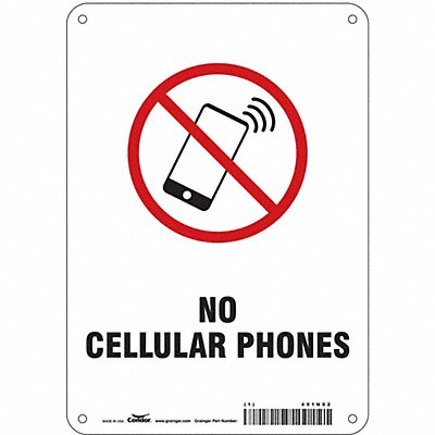 CONDOR 451N82 Safety Sign 10 in x 7 in Polyethylene