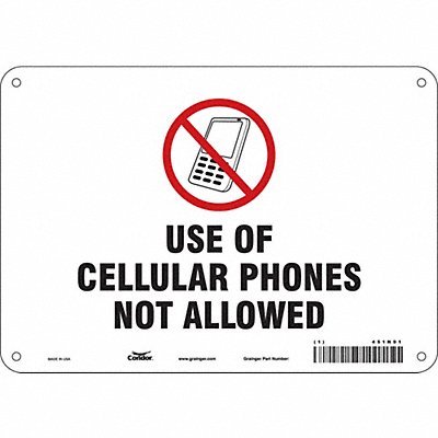 CONDOR 451N91 Safety Sign 7 in x 10 in Polyethylene