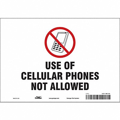 CONDOR 451N94 Safety Sign 7 in x 10 in Vinyl