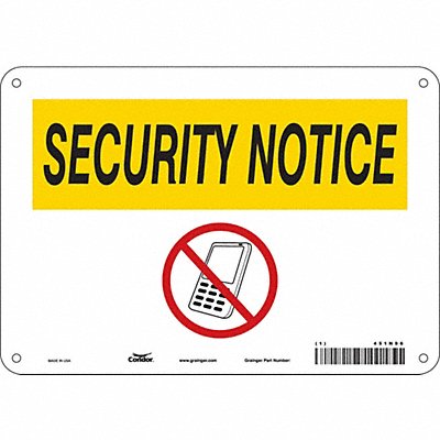 CONDOR 451N96 Safety Sign 7 in x 10 in Aluminum