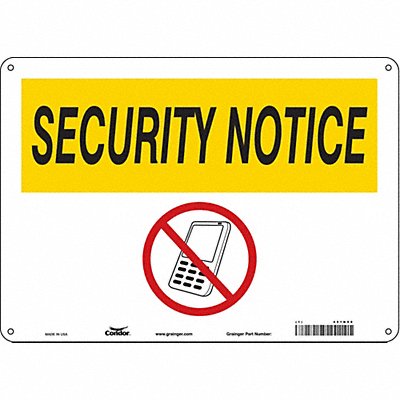 CONDOR 451N99 Safety Sign 10 in x 14 in Polyethylene