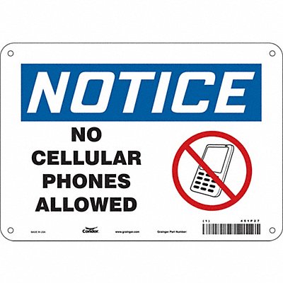 CONDOR 451P27 Safety Sign 7 in x 10 in Aluminum