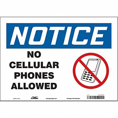 CONDOR 451P33 Safety Sign 10 in x 14 in Vinyl