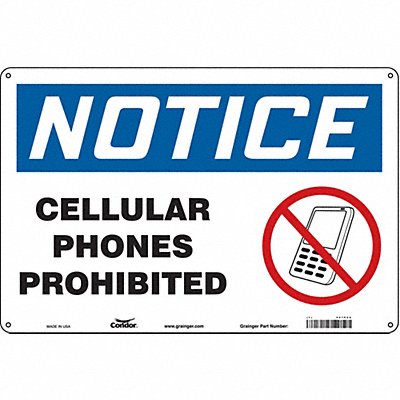 CONDOR 451P54 Safety Sign 12 in x 18 in Polyethylene