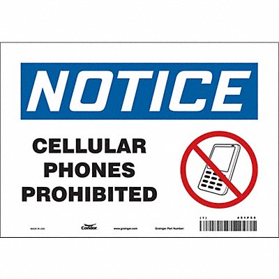 CONDOR 451P55 Safety Sign 7 in x 10 in Vinyl