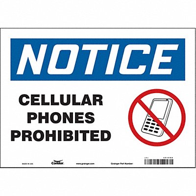 CONDOR 451P56 Safety Sign 10 in x 14 in Vinyl