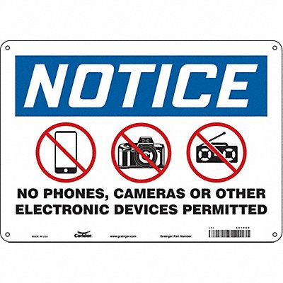 CONDOR 451P69 Safety Sign 10 in x 14 in Polyethylene
