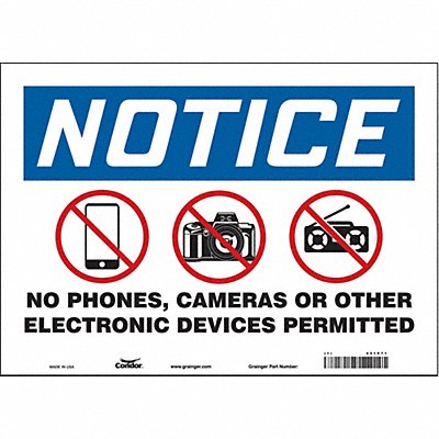 CONDOR 451P71 Safety Sign 10 in x 14 in Vinyl