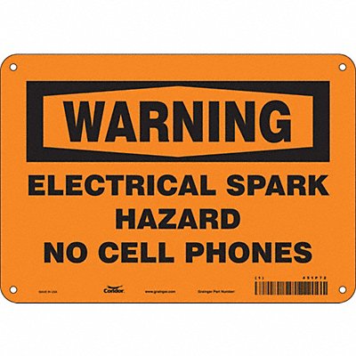 CONDOR 451P72 Safety Sign 7 in x 10 in Aluminum