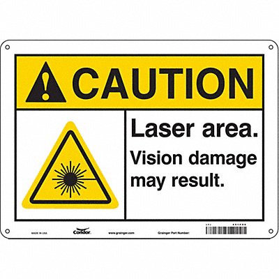 CONDOR 451P98 Safety Sign 10 in x 14 in Aluminum