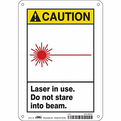 CONDOR 451R06 Safety Sign 10 inx7 in Polyethylene