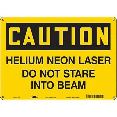CONDOR 451R11 Safety Sign 10 in x 14 in Aluminum
