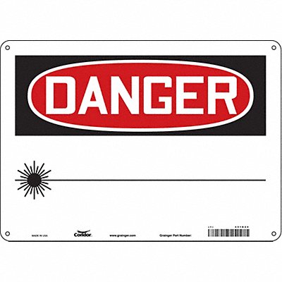 CONDOR 451R20 Safety Sign 10 in x 14 in Polyethylene