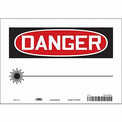 CONDOR 451R21 Safety Sign 7 in x 10 in Vinyl