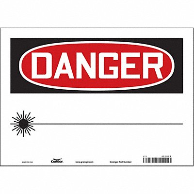 CONDOR 451R22 Safety Sign 10 in x 14 in Vinyl