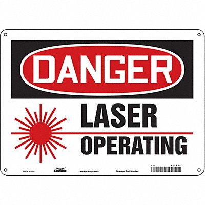 CONDOR 451R24 Safety Sign 10 inx14 in Aluminum