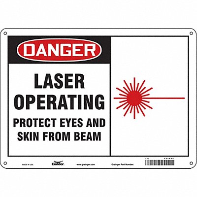 CONDOR 451R40 Safety Sign 10 inx14 in Polyethylene