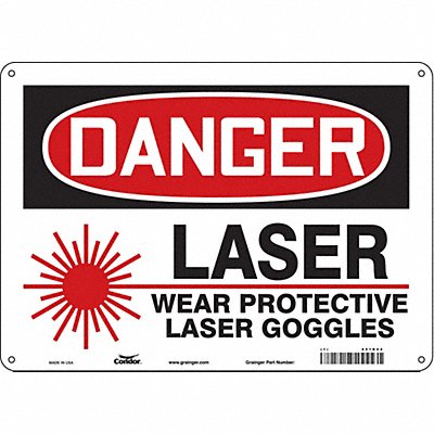 CONDOR 451R44 Safety Sign 10 in x 14 in Aluminum