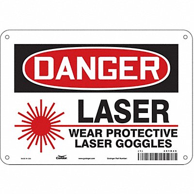 CONDOR 451R45 Safety Sign 7 inx10 in Polyethylene