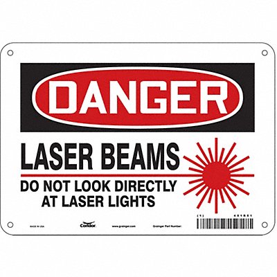 CONDOR 451R51 Safety Sign 7 inx10 in Polyethylene