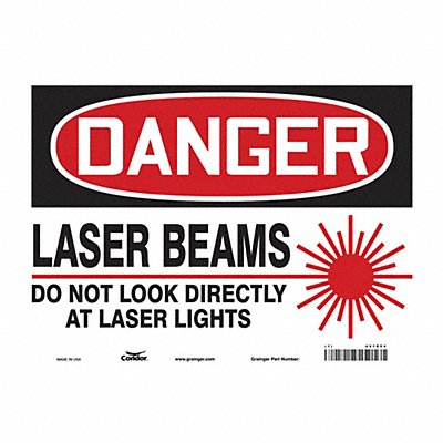 CONDOR 451R54 Safety Sign 10 inx14 in Vinyl