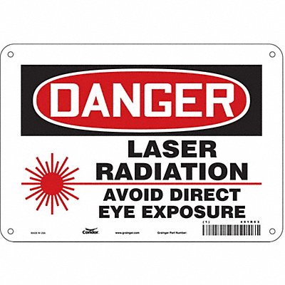 CONDOR 451R63 Safety Sign 7 inx10 in Polyethylene