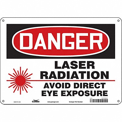 CONDOR 451R64 Safety Sign 10 in x 14 in Polyethylene