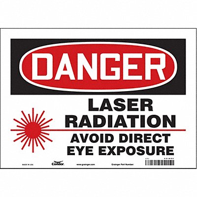 CONDOR 451R66 Safety Sign 10 in x 14 in Vinyl
