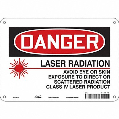 CONDOR 451R70 Safety Sign 7 inx10 in Polyethylene