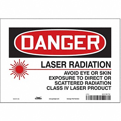 CONDOR 451R72 Safety Sign 7 inx10 in Vinyl
