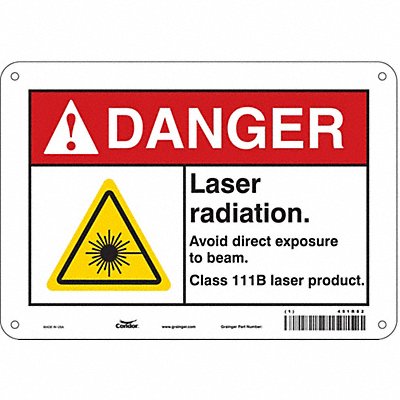 CONDOR 451R82 Safety Sign 7 inx10 in Polyethylene